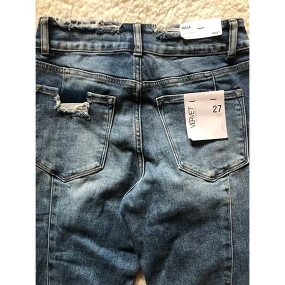 Women's Veret Tri-Color Flare Leg Jeans - Picture 6 of 7